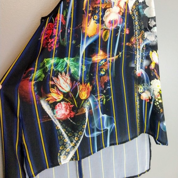 Clover Canyon tank floral stripe high low - Picture 5 of 9
